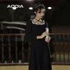 Spring Lolita Style Women Dress Vintage Ruffles Long Sleeve Square Collar Black Fashion Cosplay Ladies es 210521