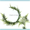 & Tools Productswholesale Flower Headwear Women Hair Aessories Asparagus Wreath Crown Headband Hat Decoration Adjustable Floral Garland1 Dro