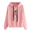 Harajuku Women's Sweatshirt and Hoody Ladies Oversize K Pop Yellow Pink Love Heart Finger Hood Casual Hoodies for Women Girls 210426