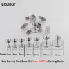 Real Gold Plated Stainless Steel Blank Post Earring Studs Base Pins With Plug Findings Ear Back For DIY Jewelry Making