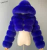 High Quality Furry Cropped Faux Fur Coats And Jackets Women Fluffy Top Coat With Hooded Winter Fur Jacket Manteau Femme1925296