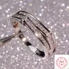 100% Real 925 Sterling VS1 Diamond for Women 1 Carats Topaz Bizuteria Anillos Gemstone Stamp Silver 925 Jewelry Ring
