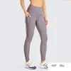 Leggings doublés en polaire pour femmes, pantalon de Yoga taille haute 7/8, serré d'entraînement chaud d'hiver avec poches-25 pouces