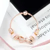 Moda Original Pandoras 925 Prata Rose Gold Gull Brilliant Bow Bracelets