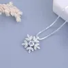 Süße Schneeflocke Halskette Einfachheit Temperament Schlüsselbein Kette Zirkon Blume Anhänger Schmuck Für Frauen Zubehör