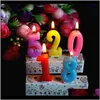 Andra festliga hem Garden1pcs Baby Surprise Gift Digital Party levererar Creative Happy Birthday Candle Drop Delivery 2021 Dvopb