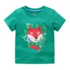 Hoppmätare Sommarpojkar T-shirts med djur Skriv ut bomullstecknen Barntröjor Tees Kids Toppar Kläder 210529