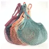 Storage Bags Reusable Shopping Bag Fruit Vegetable Washable Cotton Mesh Grocery String Net Tote Organizer