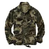MoruanCle Mens Camouflage Cargo Kurtki z kieszeniami Styl Wojskowy Camo Tactical Kurtka Odzieżowa dla człowieka odzież robocza x0710