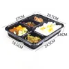 Takeaway Packing Fast Rectangular med locket High-End Five Grid Four Bento Disposable Take Out Containrar252T