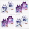 Film 15 # ROAD RUNNER SACRAMENTO BIANCO Viola FADE JERSEY Maglie da basket universitarie cucite design personalizzato fai-da-te