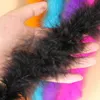 Decoração de festa diâmetro 6cm 2m / pcs fofo peru penas boa marabou preto pena branca para artesanato tira carnaval traje pluma