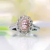 Real 925 Sterling Silver Sparkling Yellow Pink Diamond Created Moissanite Rings For Women Wedding Party Fine Jewelry