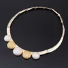 New Fashion Women Gold Color Jewelry Sets Round Design Necklace Bracelet Ring Earrings Set Bridal Wedding Party Gift Jewelry H1022