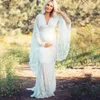 Femmes maternité enceintes photographie accessoires volants à manches longues robe de bal robe robes de maternité vêtements d'été pour les femmes X0902