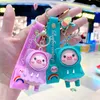 Keychains Raincoat Piggy Keychain Plastic Soft Rubber Doll Pendant Key Holder Ring Leather Bag Car Accessories Jewelry Gift Miri22