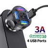 Multi-USB-autolader met 48W Quick 7A Mini snel opladen QC30 4 poorten voor iPhone 12 Xiaomi Huawei mobiele telefoonadapter Android2430329