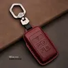 Lyxig äkta läderbil nyckelfall för Jaguar XEL XFL PACE XF Auto Tillbehör Keychain Holder Bag Keyring Cowhide 220228