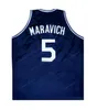 Anpassad retro Pete Maravich Pistol 5 Daniel High School Basketball Jersey Ed Blue Red Size S-4XL Alla namn och nummer av högsta kvalitet
