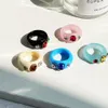 2021 Design Vintage Transparent Colourful Resin Acrylic Crystal Irregular Geometry Rings for Women Party Jewelry