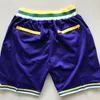 Maglie da basket Just Basketball Pocket Shorts Viola Verde Bianco Nero