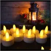 Decor Home Garden Drop Delivery 2021 Led Flameless Tealight Flicker Tea Candles Light without battery For Wedding Birthday Party Christmas