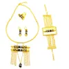 Ethlyn jóias Etíope / Nigeriano / Africano Design de ouro esmalte borla borla conjuntos Habesha jóias de casamento S206 H1022