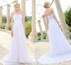 Romantic Beach Wedding Dress Plus Size Bridal Gown Sleeveless Sweetheart Pleats Applique Flowy Chiffon Robe De Mariee