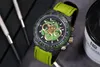 Zegarek męski WWF-2 Włókno z włókna węglowego Montre de Luxe 7750 Automatyczny ruch mechaniczny Sapphire High Transparency Mirror Watches