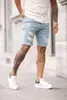 メンズジーンズ2021夏のストレッチショートファッションカジュアルスリムフィットヒップホップ高品質の弾性デニムショーツオスブランド服