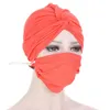 Berretti 2022 Estate Autunno Mescolare filati Croce Skullies Maschera Set Cappellini da donna Turbante Hijab Cappellini all'ingrosso Per le donne Cappelli Berretto / Teschio Ol
