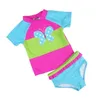 아기 수영복 여자 나비 자수 수영복 두 조각 인쇄 유아 수영복 어린이 비치웨어 여름 아이 의류 2 색 BT6451
