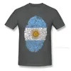 Men's T-Shirts Argentina Flag Fingerprint T-shirt For Man Black Tees Vintage T Shirt Summer Cartoon Clothing Groups Student Tshirt Cotton