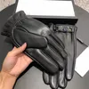 High Grade Black Gloves Soft Touch Mittens Winter Plush Warm Mitten Adjustable Button Leather Glove For Men