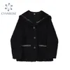 chaqueta de piel de oveja negro