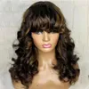 يسلط الضوء على شعر مستعار أشقر بني الجسم مع الانفجارات 360 Frontal Hush Hair Peruvian Remy Glueless 13x6