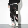 Hip hop modebyxor japanska streetwear byxor grafisk hög gata sweatpants män våren långa svarta byxor stilig kläder 210930