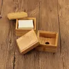 50pcs Natural Bamboo Soap Dishes Box Dish Tray Holder Storage Rack Plate Boxes Container for Bath Shower Bathroom