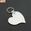 Dhl 30 styles sublimation keychain vierge mdf en bois coeur carré rond pendent étiquette thermique transfert de clé double face anneau blanc bricolage