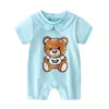 Nueva moda de verano, ropa bonita para bebé recién nacido, ropa Unisex de manga corta de algodón con estampado pequeño de oso BB, mameluco para bebé recién nacido (niño o niña) 5642683