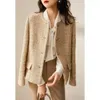 Vestes pour femmes mode dames Tweed manteau simple boutonnage élégant femme veste laine mélangée printemps automne femmes vêtements d'extérieur