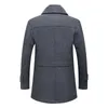 Men's Wool & Blends Winter Autumn Mens Coat Double Collar Thick Trench Business Casual Woolen Jacket Men Overcoat