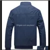Outerwear & Coats Apparel Drop Delivery 2021 Fall-Jacket Men Black Overcoat Casual Jackets Mens Outdoor Windbreaker Coat Jaqueta Masculina Ve