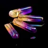 5шт редкие натуральные целительные кварцевые палочки кристалл красочные точки Reiki Gemstones