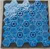블루 대형 육각형 수제 타일 호텔 레스토랑 배경 벽 벽돌 얼음 균열 꽃병 벽돌 모자이크 타일