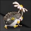 Pins, Brooches Jewelry Fashion Metal Drip Oil Daisy Hedgehog Brooch Female Creative Cor Aessories Drop Delivery 2021 Dhojr