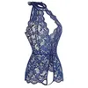 Femmes sexy lingerie vêtements de nuit du corps de nuit en dentelle de dentelle en peluche robe babydoll sous-vêtements cachés sans manche de soutien-gorge