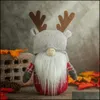 Juldekorationer Festlig festtillbehör Hem Trädgård Gnomes Dekoration Reindeer Horns Plush Elf Dock Ornaments Holidays Decor Valentin