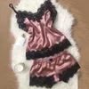 Женский пижамный комплект, милый топ на бретелях и шорты, костюмы из двух предметов, сексуальное женское белье, одежда для сна, сексуальное искушение, ночное белье Babydoll