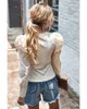 Puff sleeve blouse shirt women spring autumn knitted sweater blouse tops casual blouse tops elegant office lady 210415